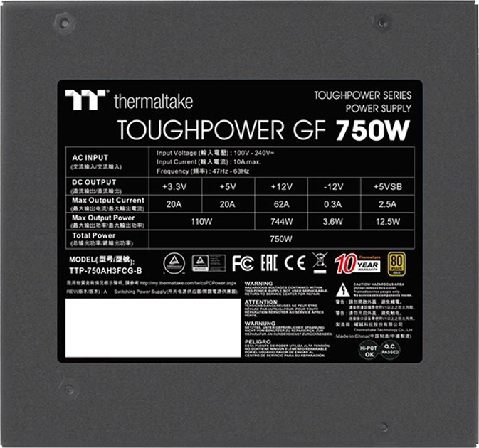 Блок живлення Thermaltake ToughPower GF 750W Modular 80+Gold (PS-TPD-0750FNFAGE-2) - зображення 5