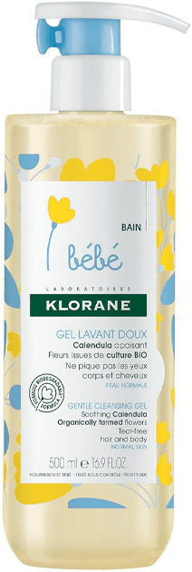 Żel do kąpieli Klorane Bébé Gentle Cleansing Gel Soothing Calendula 500 ml (3282770104943) - obraz 1