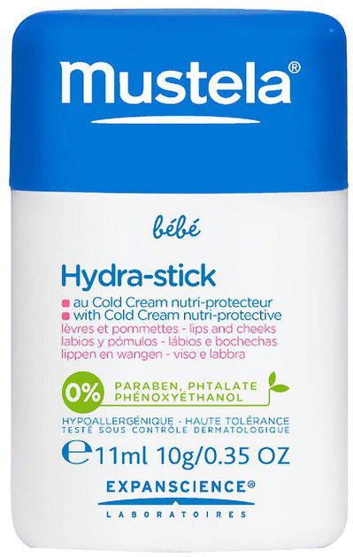 Захисний крем від застуди для дітей Mustela Bebe Hydra-Stick Al Cold Cream Nutriprotector 10 г (3504105004088) - зображення 1