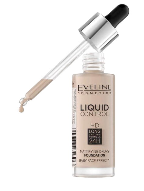 Тональний крем Eveline Liquid Control HD Mattifying Drops Foundation 005 Ivory 32 мл (5901761961850) - зображення 1