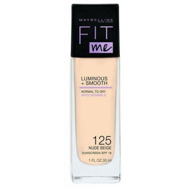 Тональний крем Maybelline Fit Me! Luminous + Smooth SPF18 Foundation 125 Nude Beige 30 мл (3600530746538) - зображення 1