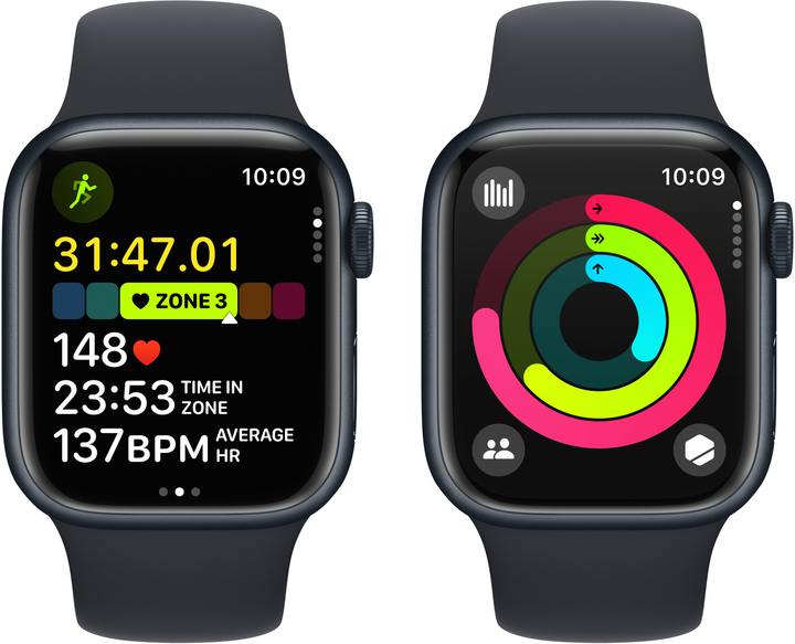 Смарт-годинник Apple Watch Series 9 GPS 41mm Midnight Aluminium Case with Midnight Sport Band - S/M (MR8W3) - зображення 8