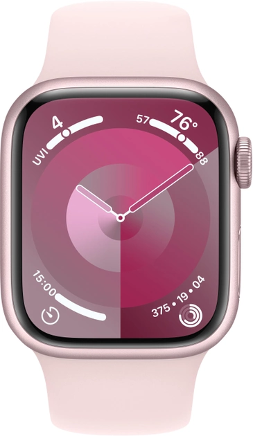 Smartwatch Apple Watch Series 9 GPS 41mm Pink Aluminium Case with Pink Sport Band - M/L (MR943) - obraz 2
