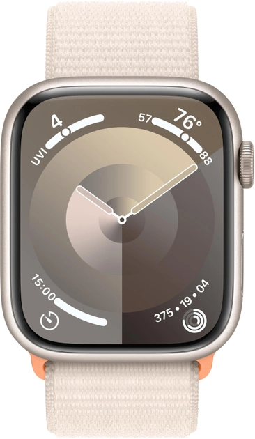 Smartwatch Apple Watch Series 9 GPS 45mm Starlight Aluminium Case with Starlight Sport Loop (MR983) - obraz 2