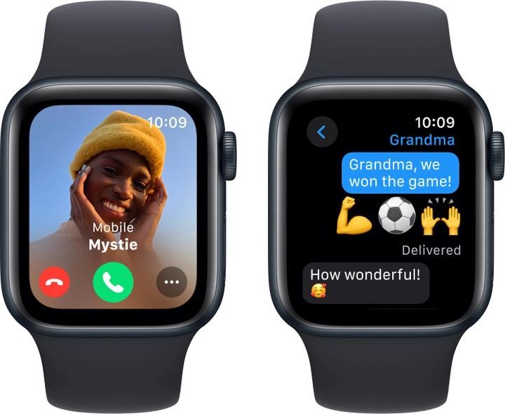 Smartwatch Apple Watch SE (2023) GPS + Cellular 44mm Midnight Aluminium Case with Midnight Sport Band - S/M (MRH53) - obraz 4