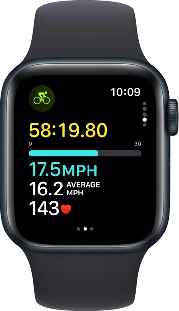Smartwatch Apple Watch SE (2023) GPS + Cellular 44mm Midnight Aluminium Case with Midnight Sport Band - S/M (MRH53) - obraz 6
