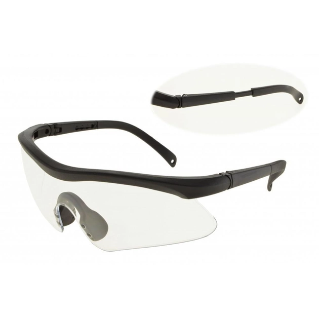 Чёрные тактические очки с прозрачными линзами. 3-34795 - изображение 1