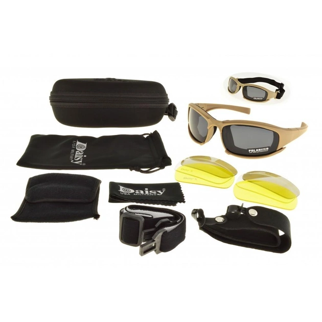 Тактические очки с комплектом линз, бежевые. 3-38607 - изображение 1