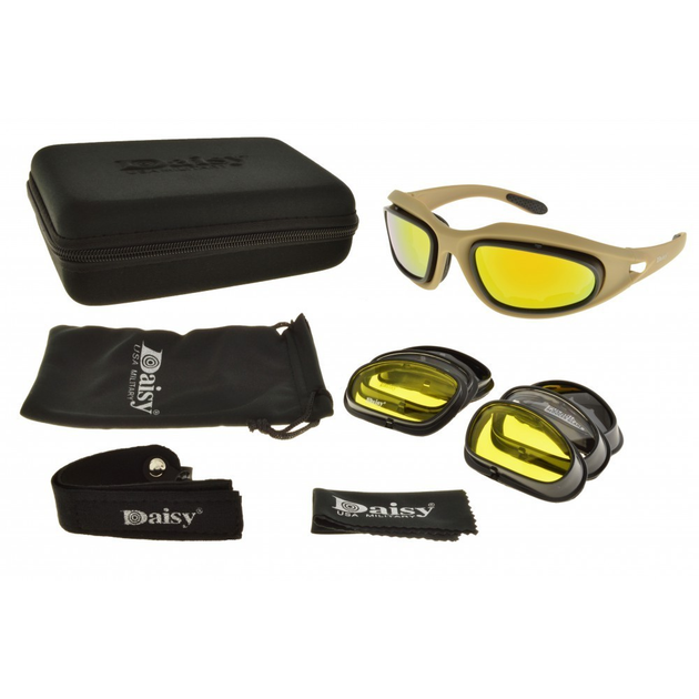 Бежевые тактические очки с комплектом линз. 3-38494 - изображение 1