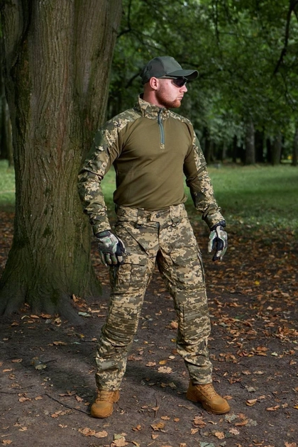 Військова тактична форма Піксель з наколінниками, тактичний костюм піксельний Піксель ЗСУ комплект 50 - зображення 1