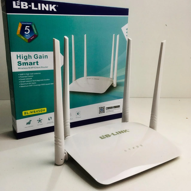 Роутер с 4-я антеннами и 2-я портами скоростью до 300 Mbps LB-LINK BL-WR450H - Фото 8 Роутер с 4-я антеннами и 2-я портами скоростью до 300 Mbps LB-LINK BL-WR450H - изображение 8