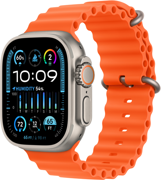 Смарт-годинник Apple Watch Ultra 2 GPS + Cellular 49mm Titanium Case with Orange Ocean Band (MREH3) - зображення 1