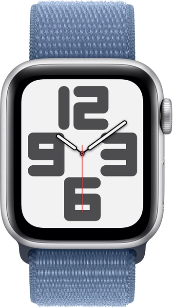 Smartwatch Apple Watch SE (2023) GPS + Cellular 40mm Silver Aluminium Case with Winter Blue Sport Loop (MRGQ3) - obraz 2