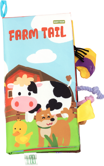 Іграшка-книжка Baby Team текстильна Хвостики свійські тварини (8725_свійські тварини) - зображення 1
