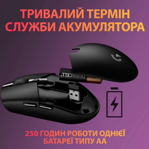 Мышь Wireless Gaming Mouse G305 Black Logitech 000337327 - изображение 8