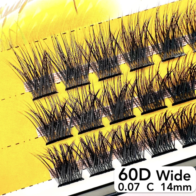 Nesura Eyelash Wide 60D, 0,07, изгиб C, 14 мм, 36 пучков Ресницы пучки ...