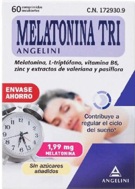 Suplement diety Angelini Melatonina Tri 60 tabletek (8470001729309) - obraz 1