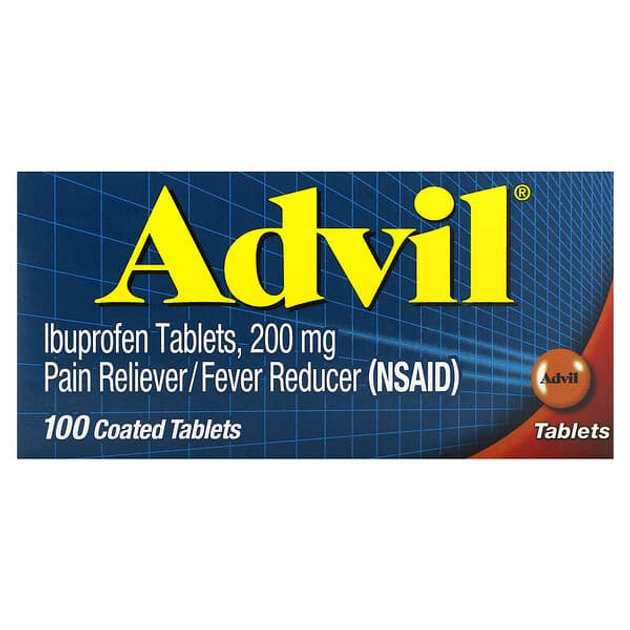 Жаропонижающее и обезболивающее средство, Advil 100 таблеток, покрытых оболочкой - изображение 2