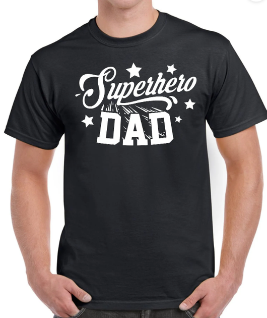 Чоловіча футболка Stedman з принтом Superhero Dad для батька Чорний S - Фото 1 Чоловіча футболка Stedman з принтом Superhero Dad для батька Чорний S - зображення 1