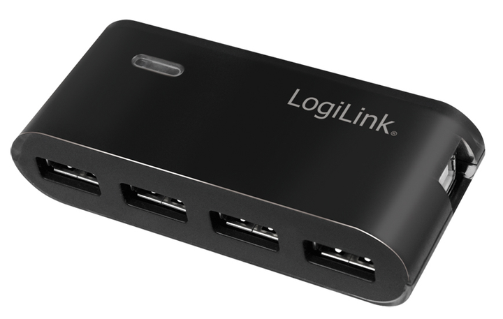 USB-хаб Logilink на 4 USB 2.0 порта с блоком питания черный ...