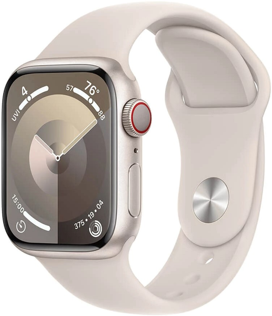 Smartwatch Apple Watch Series 9 GPS + Cellular 41mm Starlight Aluminium Case with Starlight Sport Band - S/M (MRHN3) - obraz 1