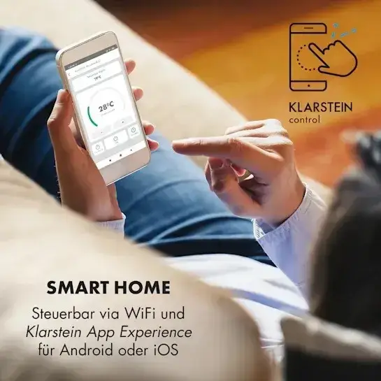 Экономный инфракрасный нагреватель Klarstein Wonderwall Smart 60x120 см управление приложением 720 Вт - Фото 7 Экономный инфракрасный нагреватель Klarstein Wonderwall Smart 60x120 см управление приложением 720 Вт - изображение 7
