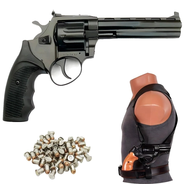 Револьвер под патрон флобера Safari РФ - 461 М пластик + Кобура + Пули - изображение 1