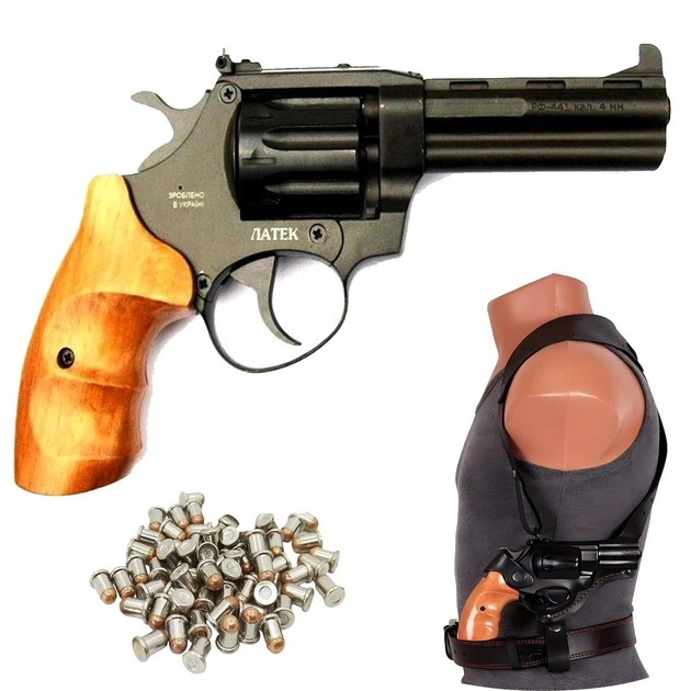 Револьвер під патрон флобера Safari РФ - 441 М бук + Кобура + Кулі - зображення 1