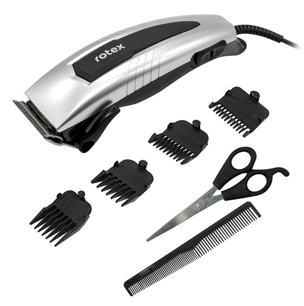 Машинка для стрижки волос ROTEX RHC120-S (Мощность 10 Вт, 4 насадки ...