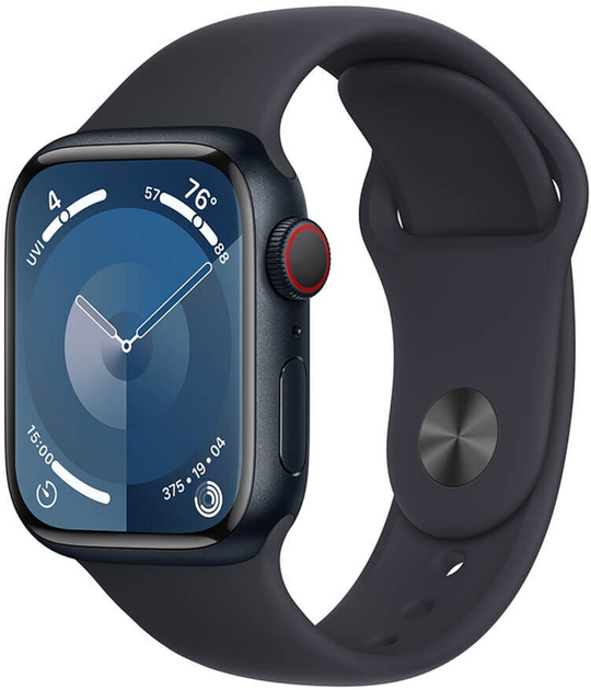 Smartwatch Apple Watch Series 9 GPS + Cellular 41mm Midnight Aluminium Case with Midnight Sport Band - S/M (MRHR3) - obraz 1
