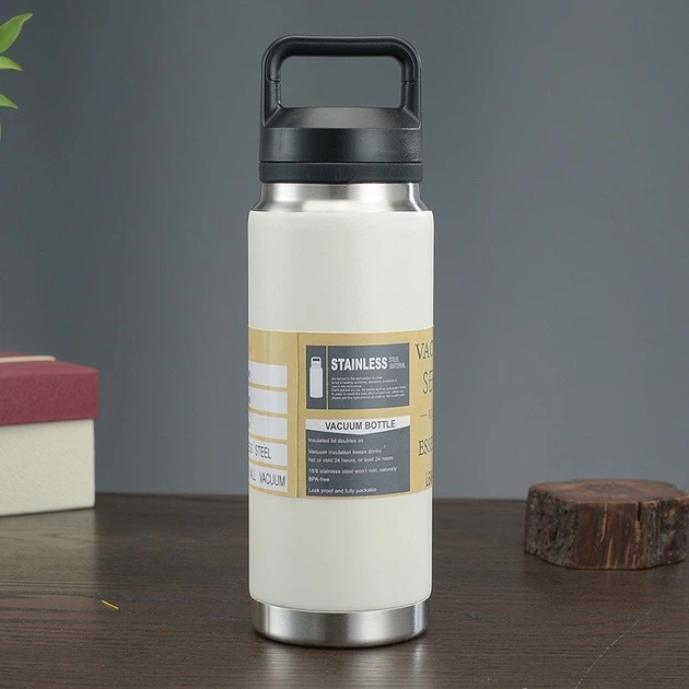 Чашка термос вакуумный A-Plus Vacuum Bottle 600 ml с двойными стенками из нержавеющей стали Белый - изображение 5