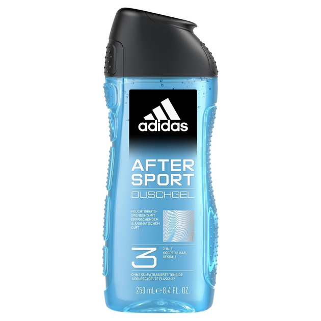 Żel pod prysznic Adidas After Sport Shower Gel 3 w 1 New Cleaner Formula dla mężczyzn 250 ml (3616304240430) - obraz 1