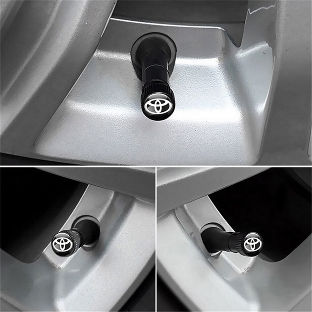 Колпачки на ниппель для Toyota Alitek Premium Style Black Тойота, 4 шт (67593) - изображение 3