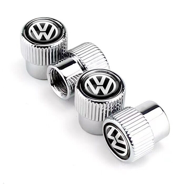 Колпачки на ниппель для Volkswagen Alitek Premium Style Silver Фольксваген (4 шт) (67582) - изображение 2