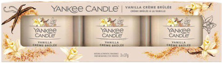 Набір мінісвічок Yankee Candle Vanilla Creme Brulee 3 x 37 г (5038581128245) - зображення 1