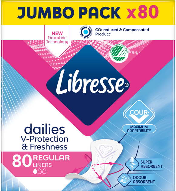 Прокладки гігієнічні щоденні Libresse Dailies Regular 1 крапля 80 шт (7322541472065) - зображення 2