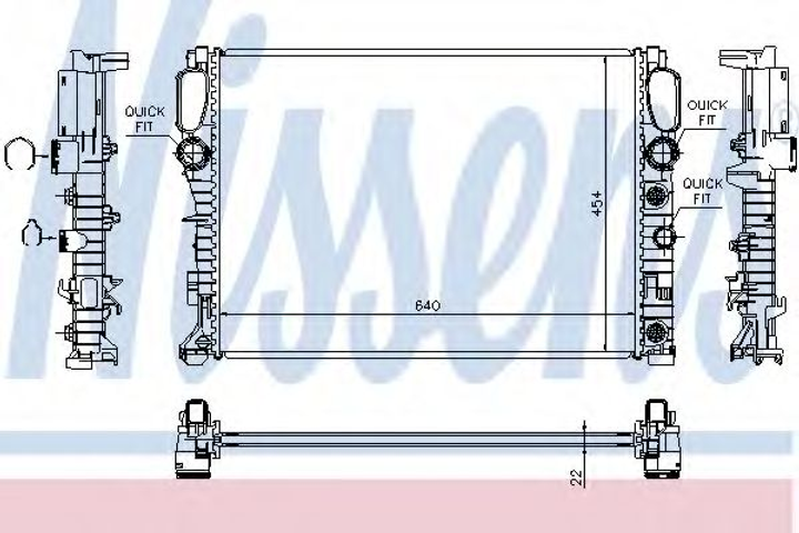 Радіатор MB CLS W 219(04-)CLS 280(+)[OE 211 500 01 02] Nissens (62792A) - зображення 1