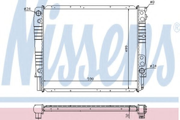 Радіатор VOLVO 960(90-)2.4 i 24V(+)[OE 13 97 560] Nissens (65550A) - зображення 1