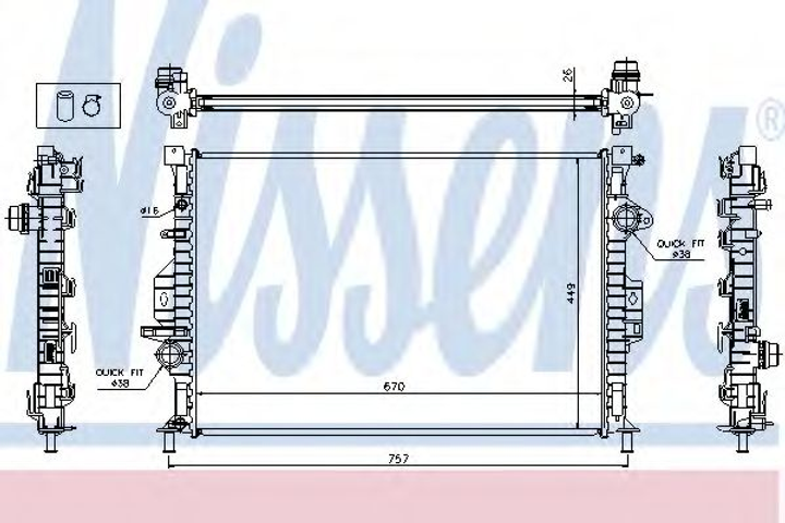 Радиатор FD C-MAX(10-)2.0 TDCi(+)[OE 1377541] Nissens (65615A) - изображение 1