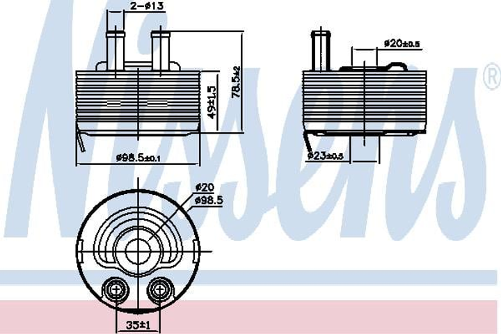 Масляный Радіатор NISSAN CABSTAR (F24M) (06-) 2.5 D Nissens (90793) - зображення 1