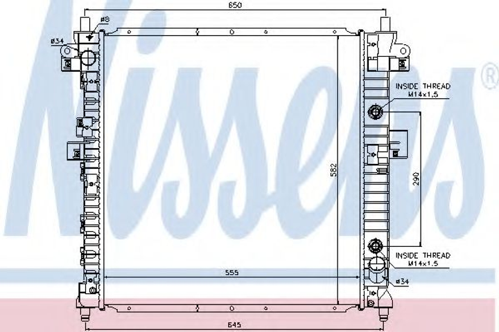 Радіатор SY ACTYON(05-)2.3 i 16V(+)[OE 21310-31230] Nissens (64326) - зображення 1