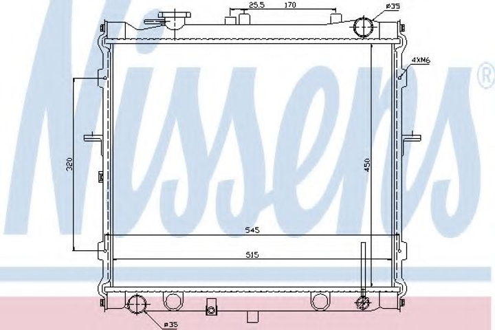 Радіатор KIA SPORTAGE(93-)2.0 i(+)[OE OK012-15-200A] Nissens (66642) - зображення 1