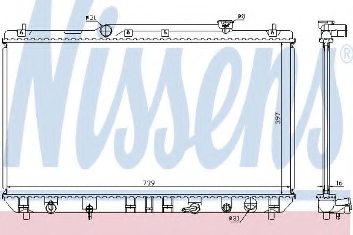 Радіатор TY CAMRY(96-)2.2 i 16V(+)[OE 16400-03140] Nissens (646991) - зображення 1