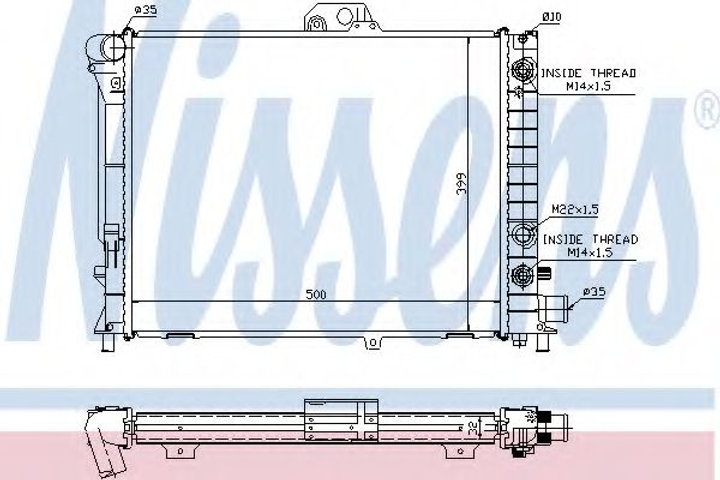 Радиатор SAAB 9000(93-)2.0 и 16V(+)[OE 43 58 040] Nissens (64033A) - изображение 1