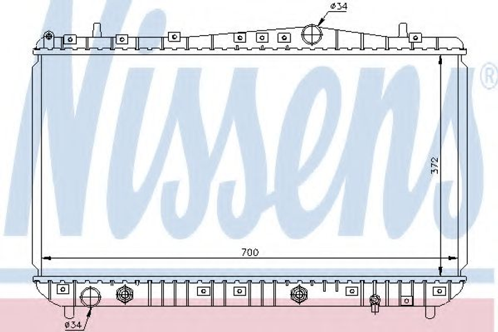 Радіатор BUICK EXCELLE(04-)1.6 i 16V(+)[OE P96553243] Nissens (61634) - зображення 1