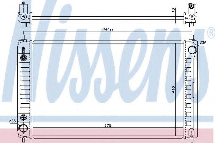 Радіатор NS TEANA J32R(09-)2.5 i(+)[OE 21460JN90A] Nissens (68762) - зображення 1