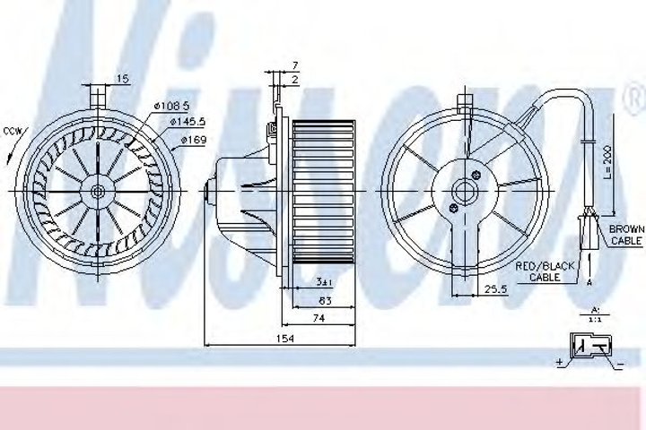 Вент.печки AI 80/90(86-)1.4(+)[OE 893819021] Nissens (87068) - изображение 1