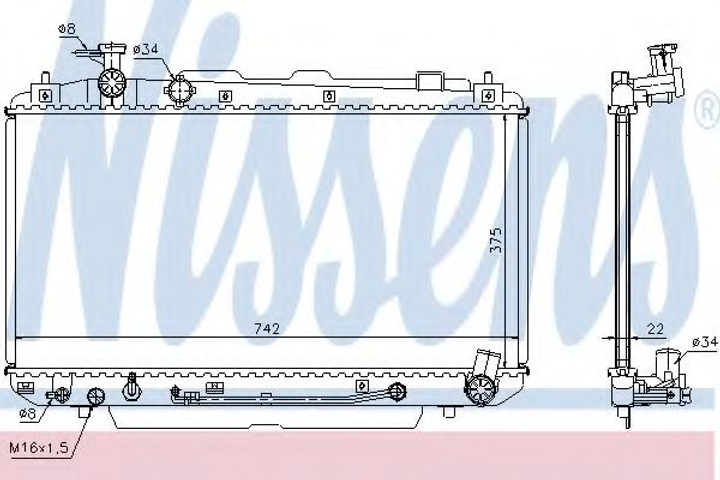 Радіатор TY RAV 4(00-)2.0 i 16V[OE 16400-28140] Nissens (64644A) - зображення 1