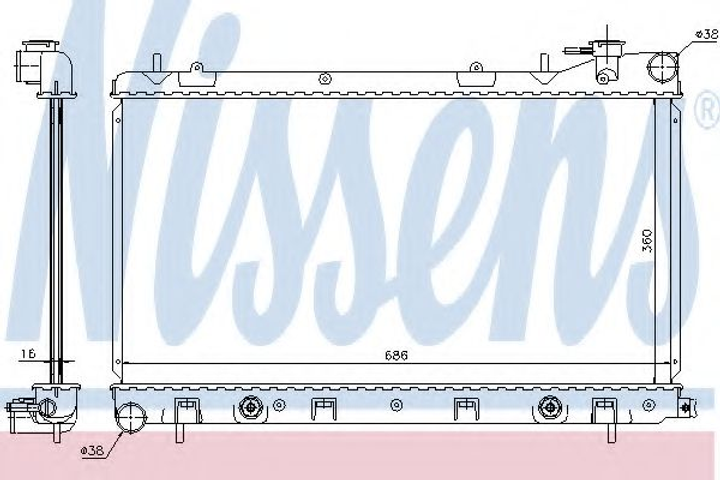 Радиатор SU FORESTER(02-)2.0 i(+)[OE 45111-SA030] Nissens (67728) - изображение 1