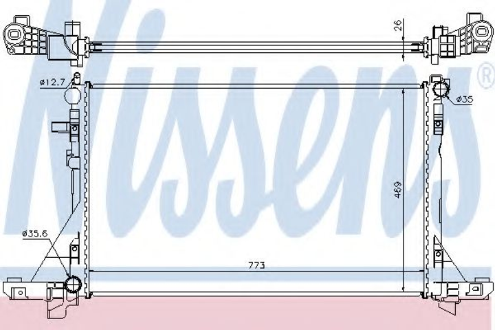 Радіатор NS NV 400(10-)2.3 CDTI(+)[OE 4419452] Nissens (630733) - зображення 1